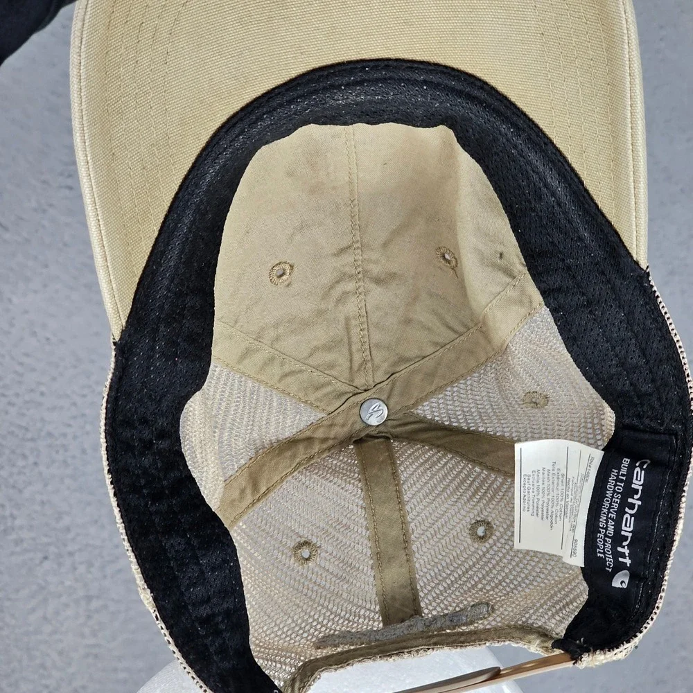 Carhartt Hat Mens OSFA Tan Buffalo Mesh-Back Cap Trucker Snapback 100286